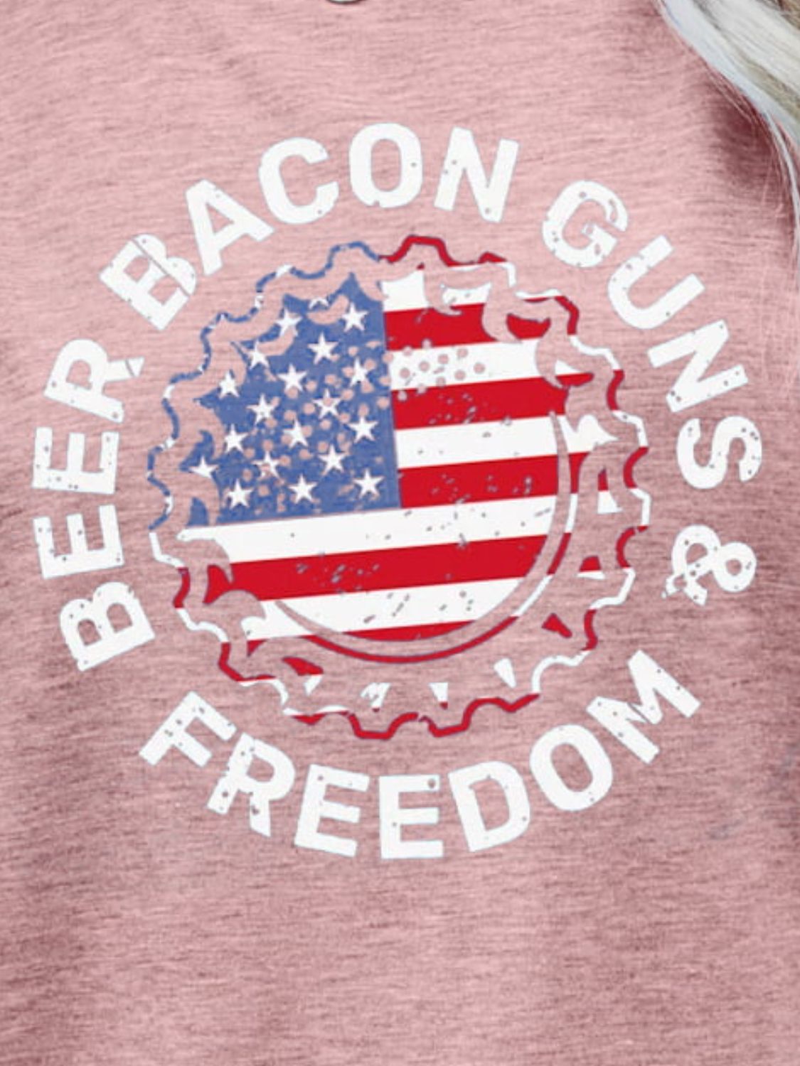 BEER BACON GUNS & FREEDOM US Flag Tee