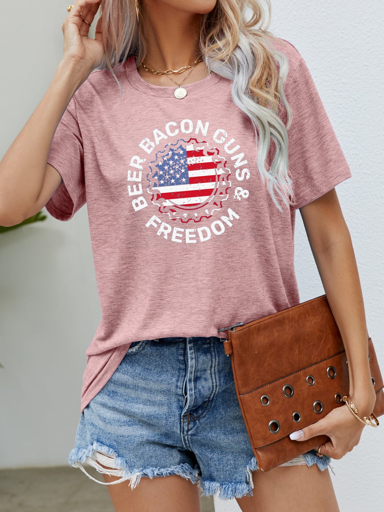 BEER BACON GUNS & FREEDOM US Flag Tee