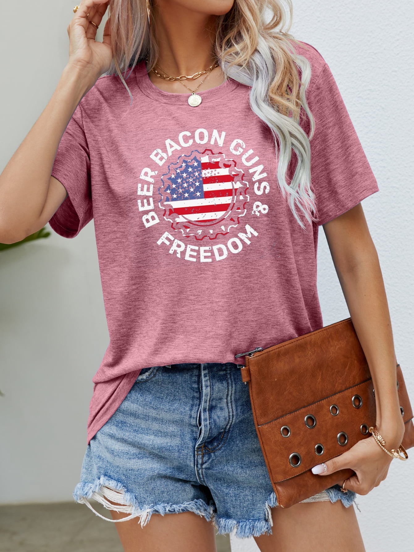 BEER BACON GUNS & FREEDOM US Flag Tee