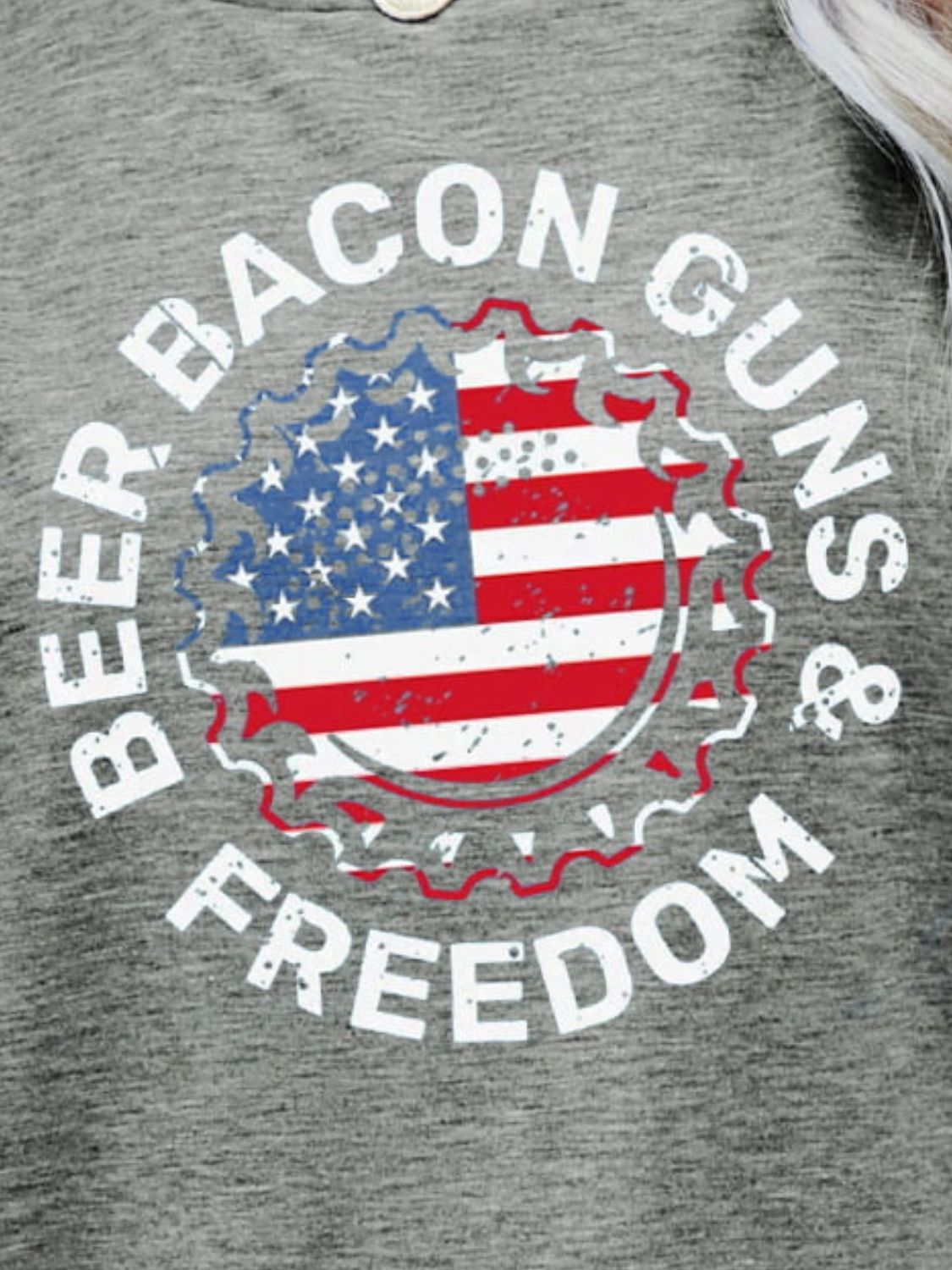 BEER BACON GUNS & FREEDOM US Flag Tee