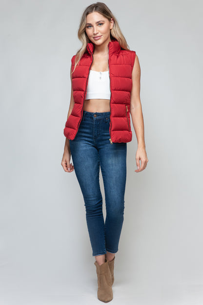 Zip Up Turtleneck Vest with Pockets