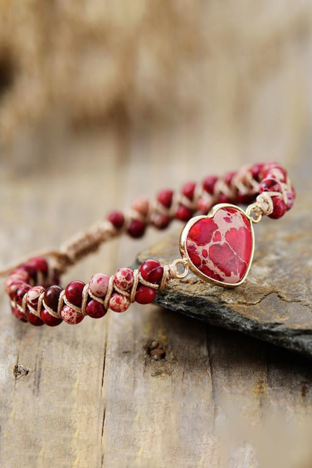 Handmade Heart Shape Natural Stone Bracelets