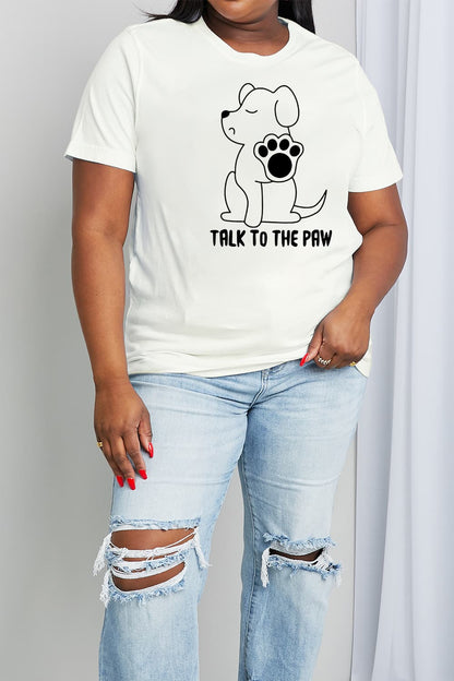 Simply Love Simply Love Full Size TALK TO THE PAW Graphic Cotton Tee