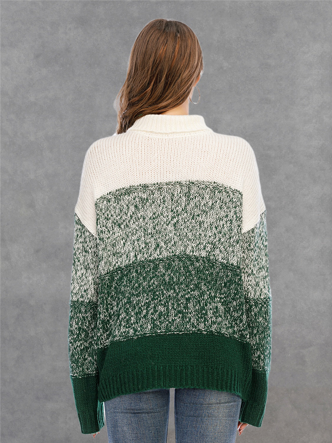 Angel Wings Color Block Turtleneck Sweater