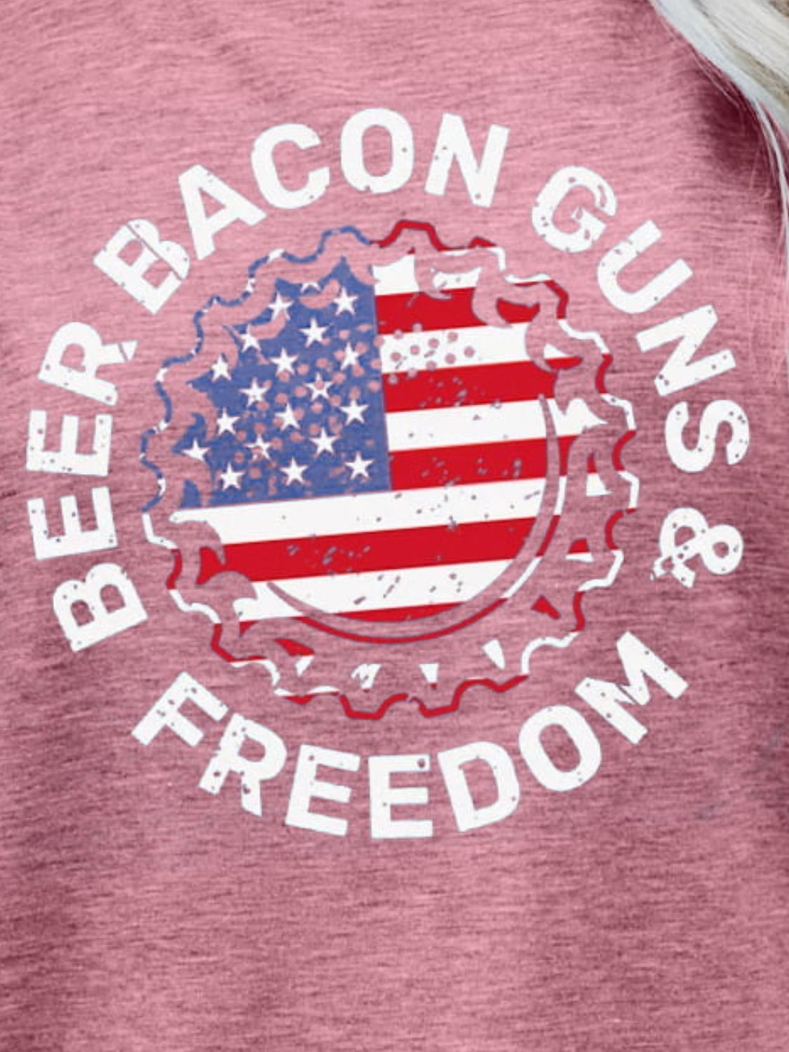 BEER BACON GUNS & FREEDOM US Flag Tee