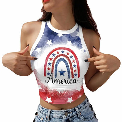 Sleeveless Tank Top USA Flag