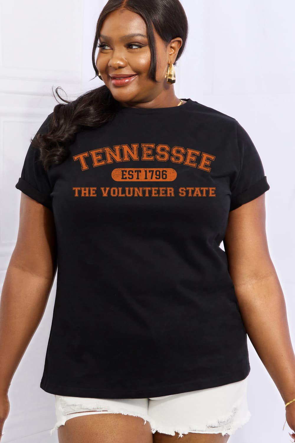 Simply Love Full Size TENNESSEE EST 1796 THE VOLUNTEER STATE Graphic Cotton Tee