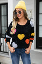 Angel Wings Heart Pattern Round Neck Long Sleeve Sweater