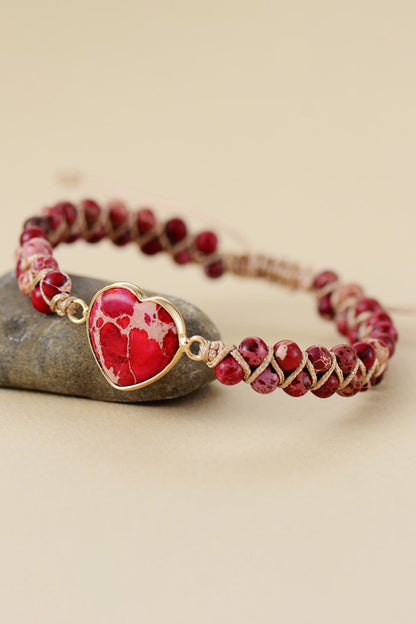 Handmade Heart Shape Natural Stone Bracelets