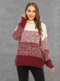 Angel Wings Color Block Turtleneck Sweater